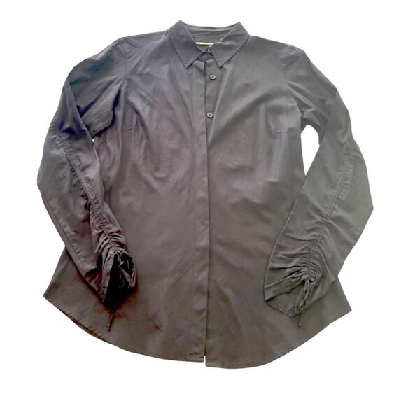 DKNY Jeans Women Long Sleeve Blouse Top Button Down Shirt Small - Picture 2 of 8